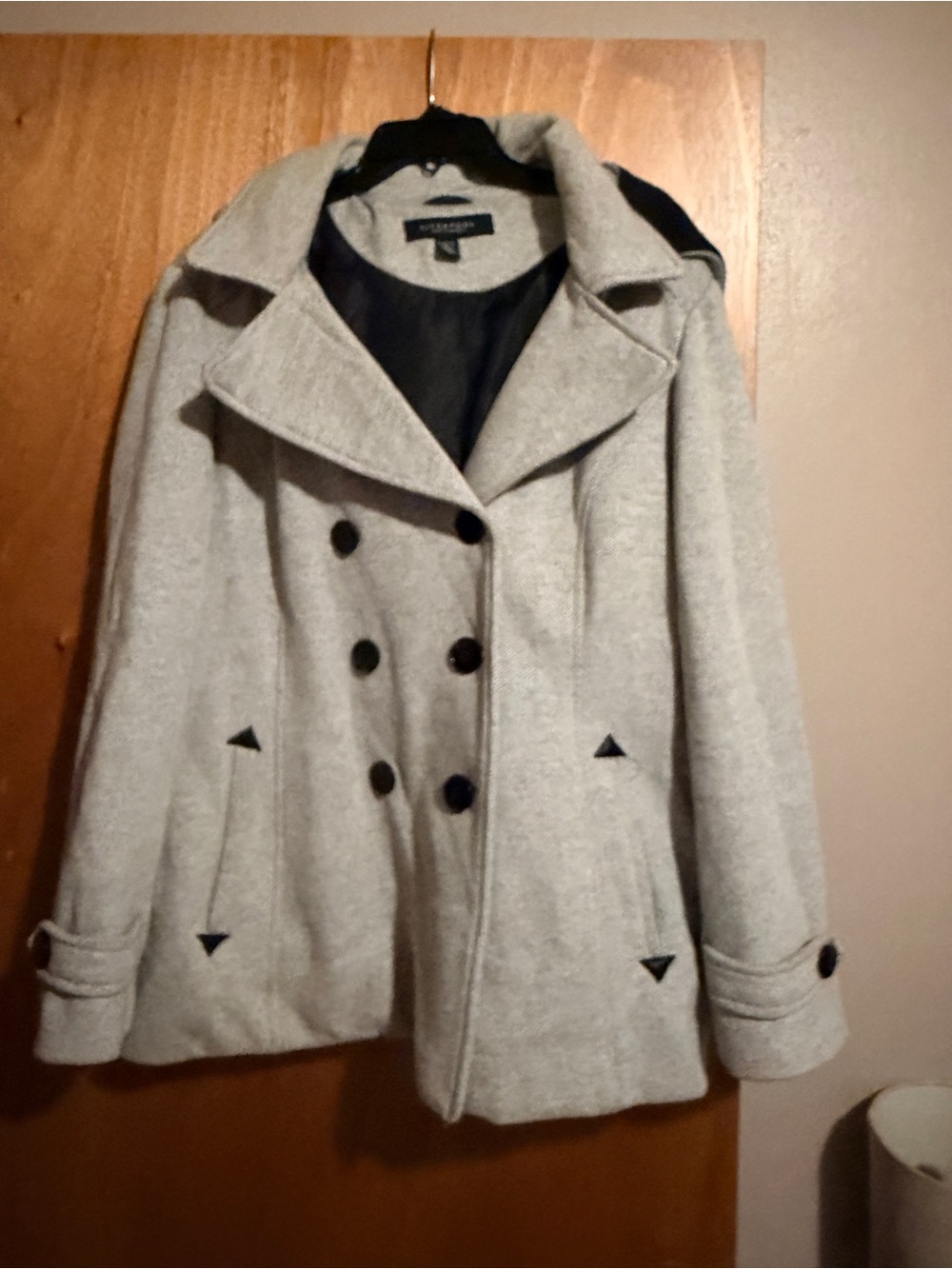 Liverpool Jeans Company Light Gray Double-Breasted Peacoat Sz xl